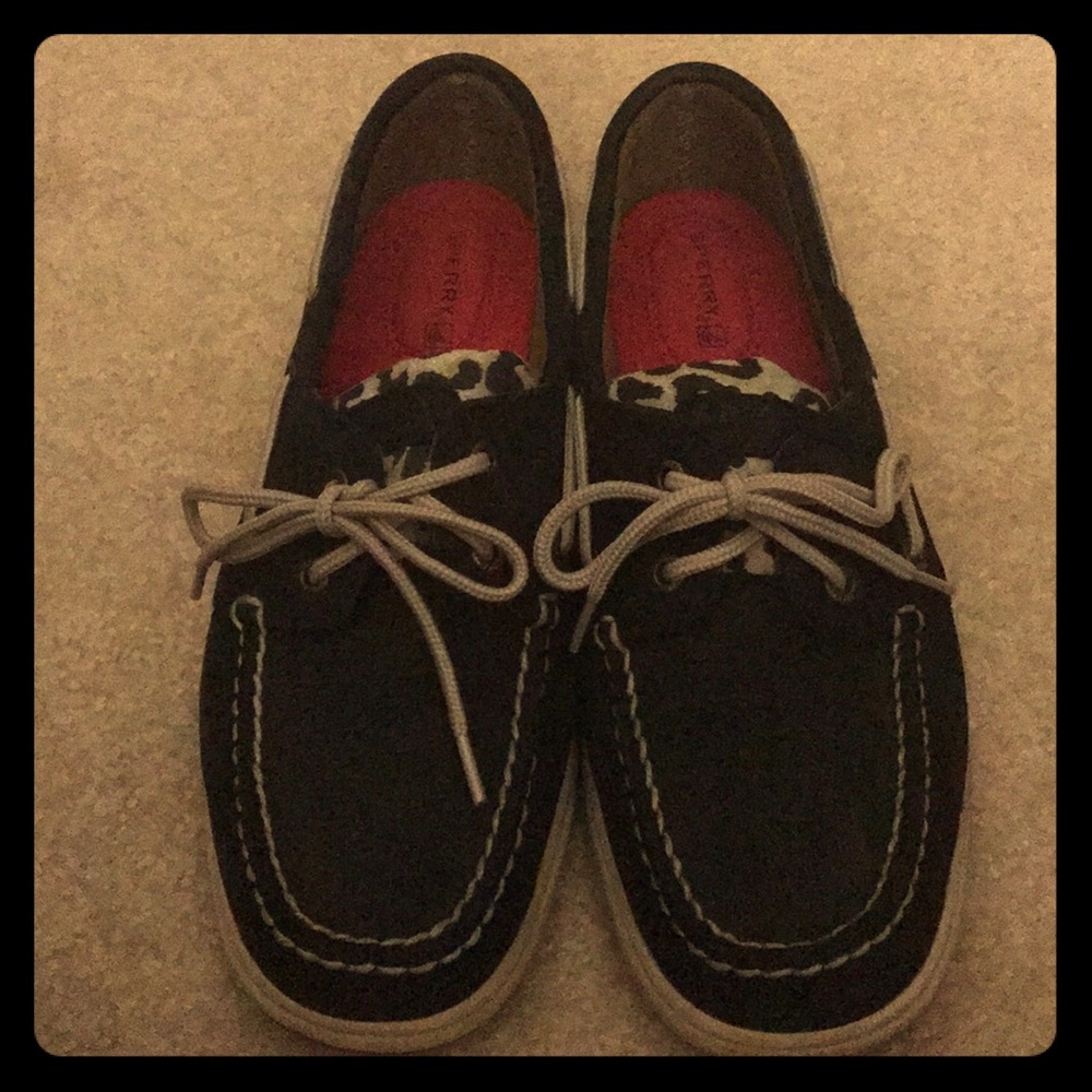 Leopard Sperry Boatshoes with Red Insoles